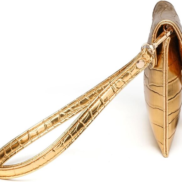 Gold Envelope Handbag for Elegant Nights - Lightweight & Practical Evening Use - Picture 7 of 8